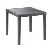 Quadratischer Outdoor-Tisch, Struktur aus Hartharz mit Rattan-Effekt, Made in Italy,