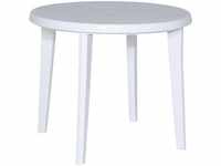 JARDIN 137212 Tisch Lisa, Vollkunststoff ø 90 x H 73 cm, weiß