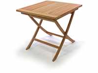 Divero Balkontisch Gartentisch Beistelltisch Teak Holz Tisch für Terrasse...