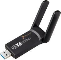 Reagle USB-A WLAN Adapter - 1300 Mbps, Dualband 2.4GHz/5GHz WiFi Dongle, 802.11ac,