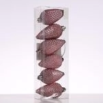 Christbaumschmuck Baumschmuck Tannenzapfen bruchfest glitzernd H: 8cm 6St. (Rosa)