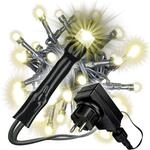 40 LED Lichterkette mit Trafo + Timer dimmbar 6 Funktionen Fernbedienung warm-wei&szlig;