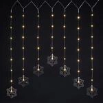 LED Lichtervorhang Schneeflocke 120x70 cm - 47 LED warmwei&szlig; - Fenster Deko