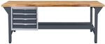 PROREGAL Werkbank Giant Rhino Plus mit 4 Schubladen | HxBxT 84x200x70cm |...
