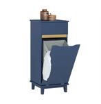 SoBuy Badezimmerschrank schmal mit ausklappbarem W&auml;schesack &ndash; W&auml;scheschrank...