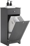 SoBuy Badezimmerschrank mit W&auml;schekorb - W&auml;scheschrank mit Schublade -...