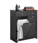 SoBuy Badezimmerschrank mit W&auml;schekorb 90L Kapazit&auml;t 78x38x90cm Badezimmer 
