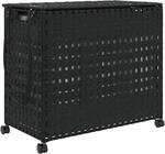 vidaXL W&auml;schekorb, W&auml;schesammler mit Rollen Deckel, Klappbar W&auml;schebox mit 3