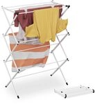 Relaxdays Wäscheständer, klappbar, 11 Stangen, HBT 104x73x38 cm, innen, Metall, Relaxdays Wäscheständer, klappbar, 11 Stangen, HBT 104x73x38 cm, innen, Metall,