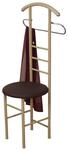 iovivo Herrendiener aus Stahlrohr mit rundem Sitz, 53x47x118 cm beige/braun