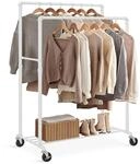 SONGMICS Kleiderst&auml;nder, Kleiderstange, Garderobenst&auml;nder mit 2 Kleiderstangen und