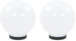 vidaXL 2x LED Kugelleuchte 20cm PMMA Kugellampe Gartenlampe Au&szlig;enleuchte Lampe