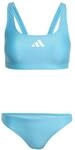 Adidas Damen 3 Stripes V-Back Bikini, Lucid Cyan/White, 42