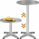 Casaria&reg; 2in1 Stehtisch H&ouml;henverstellbar 70 cm / 115 cm Hoch Stabil Aluminium...