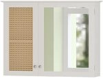 Vicco Badspiegelschrank Rosario, Wei&szlig;, 68 x 49 cm mit 2 T&uuml;ren, zur...