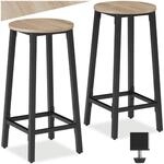 tectake&reg; Barhocker 2er Set, Industrial Style Hocker Holz + Metall, Bistrohocker 66