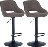 CLP Barhocker 2er Set h&ouml;henverstellbar mit Lehne Milet, Barst&uuml;hle gepolstert