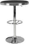 FineBuy Bartisch American Diner Rund 60 cm Aluminium Schwarz Silber