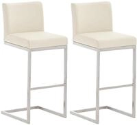 CLP 2er Set Barhocker Paros I Freischwinger Barstuhl I Kunstleder-Bezug I