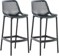 CLP Barhocker 2er Set Garten wetterfest Air, Gartenst&uuml;hle mit Lehne, Tresenst&uuml;hle