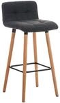 CLP Barhocker Lincoln mit Stoffbezug und Holzgestell I Thekenhocker mit...