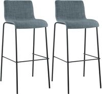 CLP Barhocker 2er Set mit Lehnen Hover, Barst&uuml;hle stapelbar mit Stoffbez&uuml;ge,