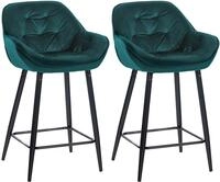 CLP 2er Set Barhocker Gibson Samt I Sitzh&ouml;he 76 cm I Tresenst&uuml;hle Mit...