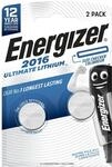 Energizer Ultimate Lithium - CR 2016 Knopfzelle 3V Batterien (2 St&uuml;ck) -