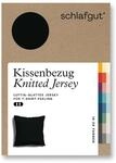 schlafgut Knitted Jersey Kissenbezug 80x80 cm Off-Black Uni weicher Premium