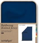 schlafgut Knitted Jersey Bettw&auml;sche 135x200 cm Bio-Baumwolle, Blue Deep |...