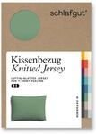 schlafgut Knitted Jersey Kissenbezug 70x90 cm Green Mid Uni weicher Premium