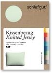 schlafgut Knitted Jersey Kissenbezug 70x90 cm Green Light Uni weicher Premium