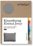 schlafgut Knitted Jersey Kissenbezug 60x80 cm Grey Mid Uni weicher Premium