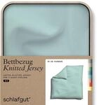 schlafgut Knitted Jersey Bettw&auml;sche 240x220 cm Bio-Baumwolle, Petrol Light 
