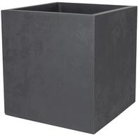 EDA - Quadratischer Topf, 40 cm, Basalt, 31 l, Dekor, Beton-Imitation, doppelwandig,