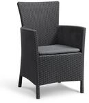 Allibert Dining Sessel Iowa, Graphit, Stuhl Kunststoff, bequeme und robuste