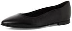 Tamaris Damen Ballerina Leder flach, schwarz, 36 EU