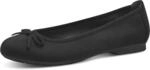 Jana Damen Ballerinas mit Schleife Vegan, Black, 36