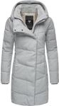 Ragwear Damen Wintermantel Warmer Steppmantel lang in Wolloptik mit Kapuze Pavla Coat