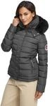 Navahoo warme Damen Winter Jacke Parka Mantel Stepp Kurzjacke gef&uuml;ttert B301