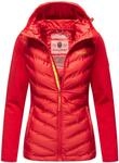 Navahoo Damen Fleece Hybrid Jacke Wanderjacke Kapuzenjacke B852 [B852-Nimm-Rot-Gr.S]