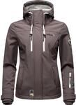 MARIKOO Damen Softshelljacke &Uuml;bergangsjacke mit Kapuze Kleinezicke Grey Gr. S