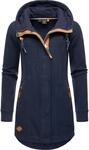 Ragwear Damen Leichter Fleece-&Uuml;bergangsmantel lang windabweisend mit Kapuze...