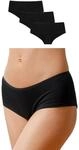 Snocks 3er Pack Hipster - Damen Baumwolle Panties - Push-Up Unterhose Damen Slip -