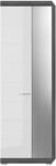 xonox.home - Garderobenschrank Scout 62x197x37 cm in Front wei&szlig; Hochglanz Korpus