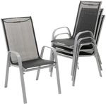 Nexos Trading 4er Set Gartenstuhl Campingstuhl Stapelstuhl Hochlehner Terrassenstuhl