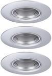 Paulmann 92113 Einbauleuchte 3er-Set starr rund 90mm GU10 max. 3x10W 230V Chrom...