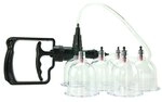 Pipedream Fetish Fantasy Series Beginner's 6pc. Cupping Set, Clear & Black, One Size