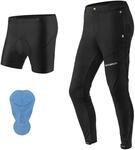 ROCKBROS Herren Fahrradhose 2 in 1 Lang Radlerhose Fahrradunterhose mit sitzpolster