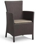 Allibert Dining Sessel Iowa, Braun, Stuhl Kunststoff, bequeme und robuste